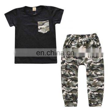 Factory direct sale 2018 summer style children's t-shirts + pants boys newborn clothes