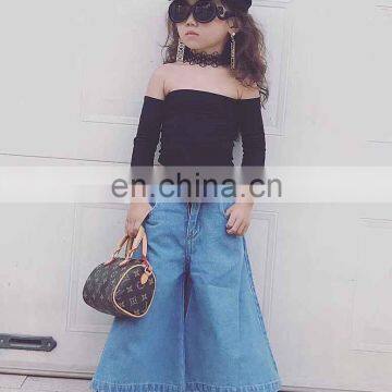 A0285# 2020 New Girls Off Shoulder T-Shirt Cotton Summer Fashion Girls Top photo-2