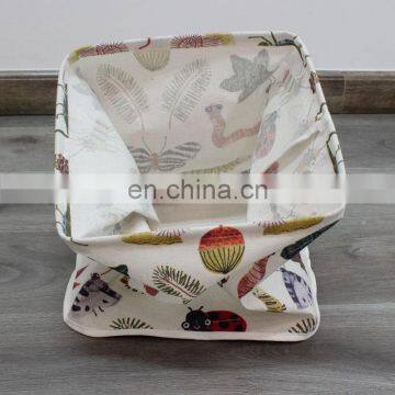 Home Organization Cotton Linen Laundry Basket Box Canvas Foldable Storage Boxes Bins Cubes Boxes