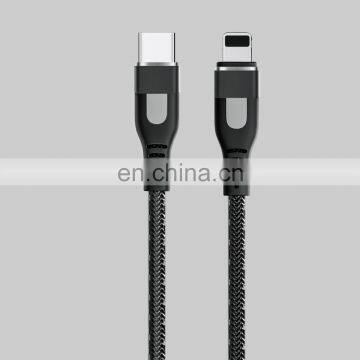 Сплетенная рыболовная линия TPE-кабель, черный, 1 метр, PD 18W, Lightning-Type C, быстрая зарядка, кабель для передачи данных для iPhone, планшета, зарядное устройство