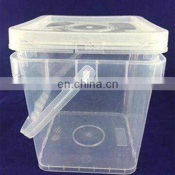 Transparent Plastic Square Bucket Food Grade With Handle and Lid photo-4