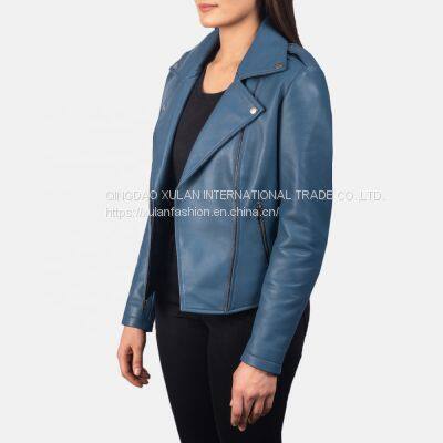 2021NEW ARRIVAL FASHION LADIES' GENUINE SHEEPSKIN SLIM FIT LEATHER JACKET MOTORCYCLE JACKET