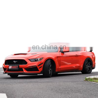 Body kit for Ford Mustang front bumper rear bumper wide flare hood bonnet carbon fiber front lip rear diffuser side skirts