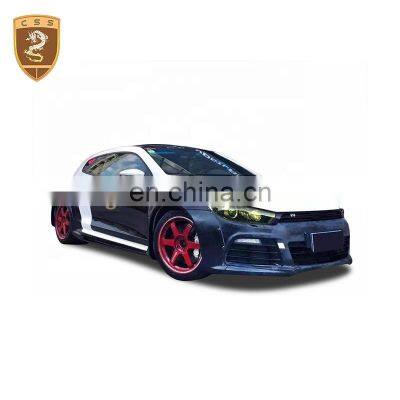 Front Lip Rear Diffuser Wide Body Kit For Vw Scirocco To L/B Style In Cf+Frp