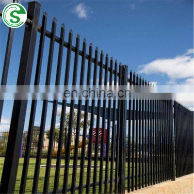 Cheap black/white used decorative picket top wrought iron square tube fence