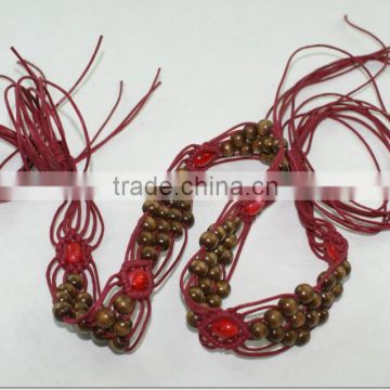 Fashion Hand made garment waxed cord braided belts-KL0059