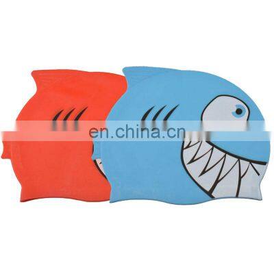 Swimming Cap Children Silicone Waterproof Protect Ear Shark Swim Pool Hat kids Cartoon Boys Girls Diving Hats