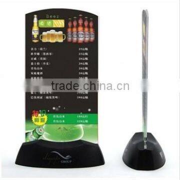 Led plastic wine list for drink