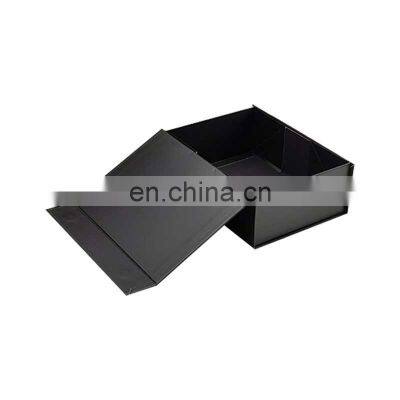 Collapsible packaging black rectangular magnetic folding paper gift box