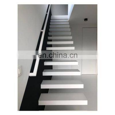 Canada Custom White Finish Steps Stairs Floating Staircase minimalist design