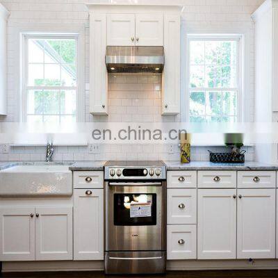 White insect proof lacquer modular kitchen cabinet glass