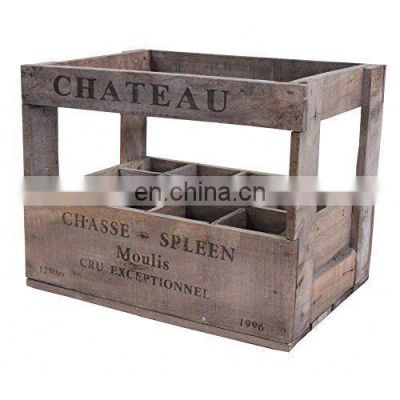 Vintage Style Wine Crate Box - 12 Bottle Wine Holder