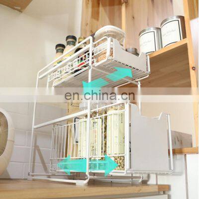 2021 New Carbon Steel Multi Functional Heavy Duty Space Saving Metal Storage Bathroom Kitchen Rack photo-4