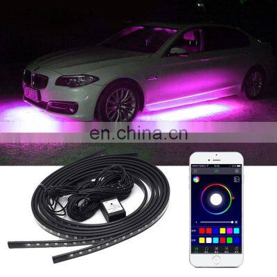 Car Flexible Underglow Strip Light Underbody APP Control RGB LED Neon Lights Auto Decorative Ambient Atmosphere Lamp