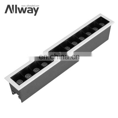 ALLWAY Rectangle Recessed Tube Lighting System Aluminum Indoor 15W LED Linear Down Lamp