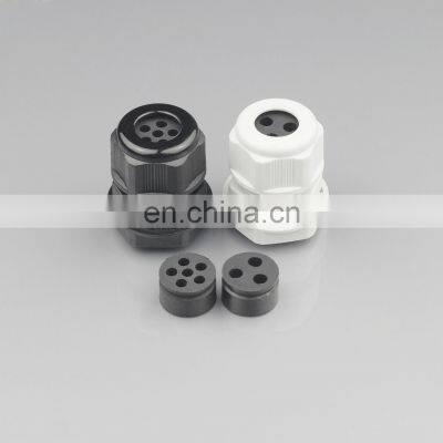 Beisit Electrical Pvc Spiral Rj45 M Type Multiple Hole Nylon Plastic Cable Gland 5 Hole