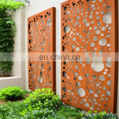 China Laser Cut Decorative Panels Wall Partition Corten Garden Divider Outdoor Metal Privacy Screens