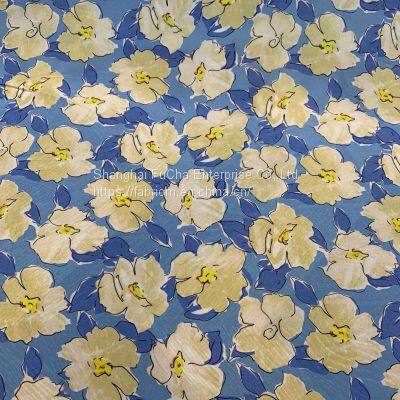 Garment Fabric Woven Dobby Printed Crepon Rayon Printed Crepe Fabric Factories Dresses photo-2