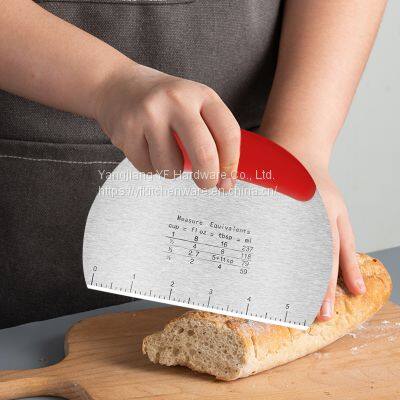 Kitchen Accessories Home and Kitchen Gadgets Stainless Steel Pastry Dough Cutter Chopper Scraper With Ruler Kitchen Baking Tools Dough Bench Scraper photo-4