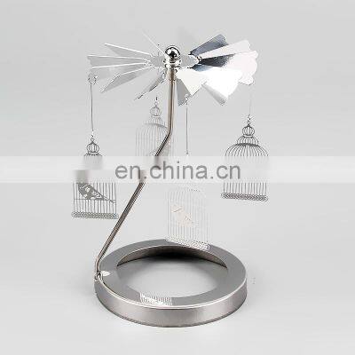 ENO Factory Customize Rotary Candlestick Decoration Mermaid Rotating Rotary Candle Holder Metal Craft Rotation Candlestick