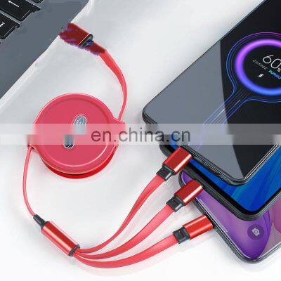 Universal Retractable 3 In1 Multi Usb Charging Cable Flexible Data Cable for Iphone/Type C/Android photo-4