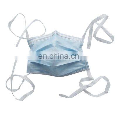 Disposable medical surgical face mask tie on with straps