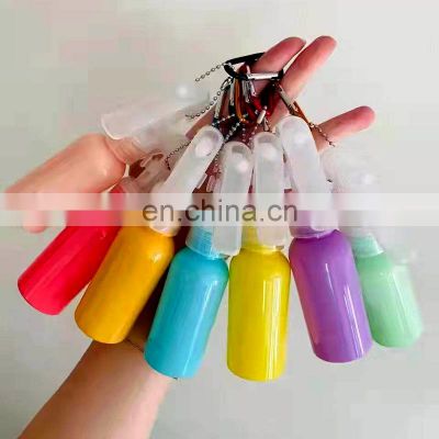 Colorful Empty Plastic PET Carabiner Hook Trigger Bottle 60ml Alcohol Spray Bottle with Keychain