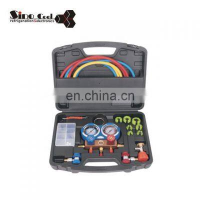 HVAC A/C Refrigeration Kit AC Manifold Gauge Set Brass R134A Auto Service Kit photo-2