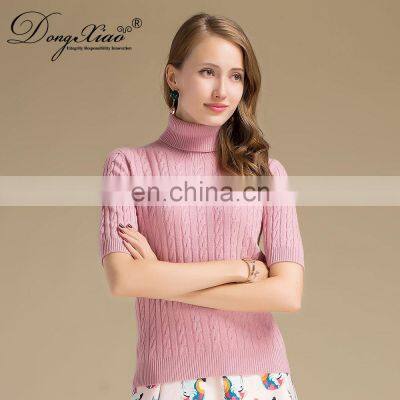 Erdos 2024 Preppy Style Ladies Jumper 100% Cashmere Knitted Sweater With Turtleneck Solid Pattern Winter Season Essential photo-2