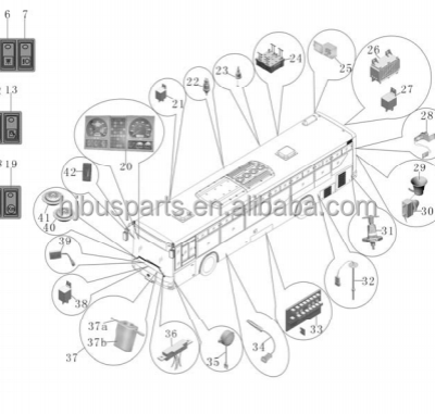 Other Performance Parts OEM Auto Bus Coach Spare Parts Daewoo Higer Bus Electrical Driver Lights Rocker Switch photo-4