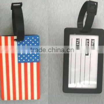 pvc plastic suitcase luggage tag with country logo, luggage tag for gifts