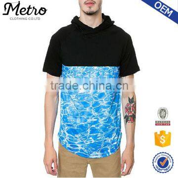 Fashion Mens Short Sleeves Sublimation Hooded Tee