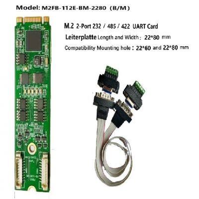 FBUS M.2 B Key and M Key to 2 Ports Rs-232/422/485 DB9 Card. Industrial-grade M.2 2-port Serial Card High-speed photo-5