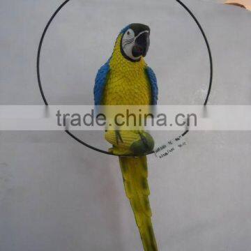 Resin Hanging Decoration of Parrot Figurine With Iron Ring photo-5
