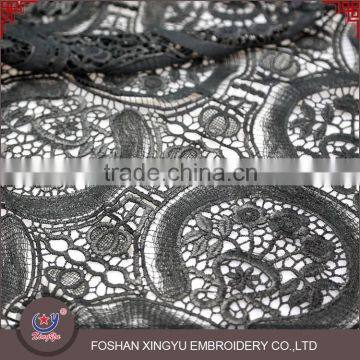 Factory direct supply hot selling semi-circle flowers embroidery patterns guipure embroidery lace fancy net fabric