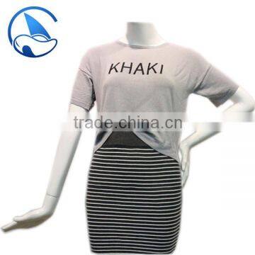 Short sleeve computer knitted sweater with embroidery design for girls