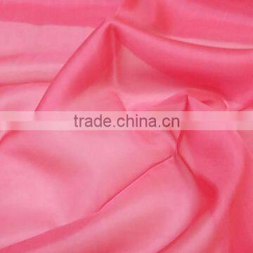 silk organza fabric, coral red, 100% silk