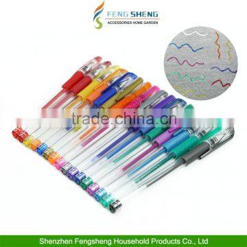 16 colors GEL PENS BRIGHT VIVID COLOURS ART PENS COLOURING KIDS SCHOOL SILVER GOLD