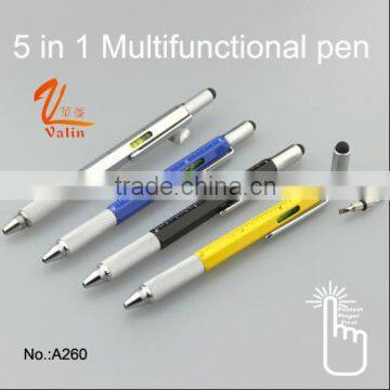 Newest 5 in 1 multi-function ball pen stylus pen roller pen                        
                                                                                Supplier's Choice