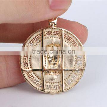 European Style Gold or Silver Coin Jesus Face Pendant for Hip Hop Men photo-5