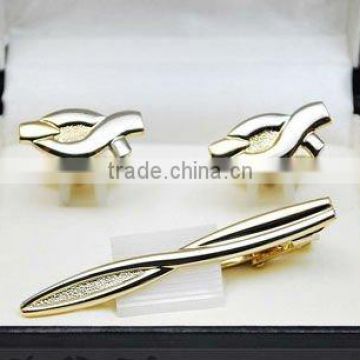 24K Gold tie bar with cuff link