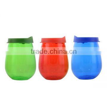 Hot Selling Items! Plastic Wine Glass Tumbler With Lid