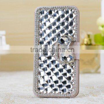 Flip diamond bling leather case For Mobile phone iPhone 5 5S