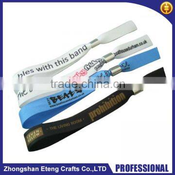 Promotional Fashion Custom Fabric Textile Woven Wristbands for festival events