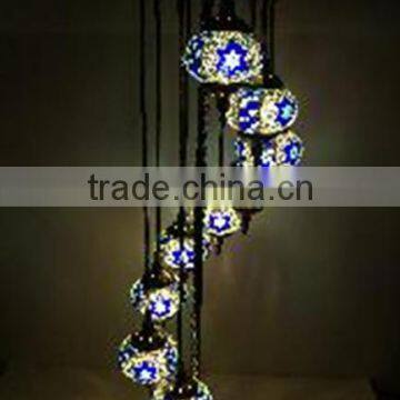 High Quality Stained Glass &Plating Iron Kitchen Bar Light Restaurant Home Decoration Multicolor Classic Floor Lamp RT-FC9M01