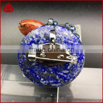 Korean Flower Crystal Agate Brooch With Rhinestone Ornamentnatural Stones photo-6