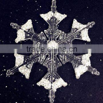 Fashion Christmas decor white clear plastic acrylic crystal snowflake