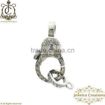 Diamond Clasp, Silver Clasp, Jewelry Finding, Designer Finding, Jewelry Lock Clasp, Pave Diamond Finding, Jewelry Component