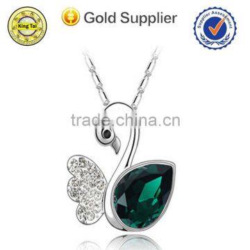 different color jewelry wedding swan pendant necklace with high quality