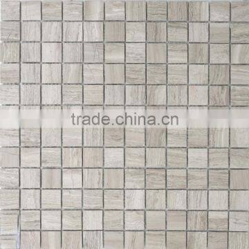 Hight Quality Honed Timber White Marble Square Mosaic Tiles